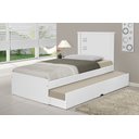 Ver imagem 1 de Cama Bibox Solteiro Barcelona Branco / Preto com dois colchões - Tebarrot