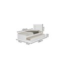 Ver imagem 3 de Cama Bibox Solteiro Barcelona Branco / Preto com dois colchões - Tebarrot