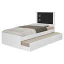 Ver imagem 2 de Cama Bibox Solteiro Barcelona Branco / Preto com dois colchões - Tebarrot
