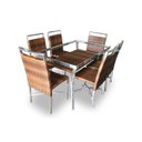 Ver imagem 1 de Conjunto de Mesa Fibra Sintética Marrocos - 6 Cadeiras + 1 Mesa