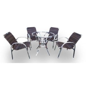 Conjunto de Fibra Sintética Lotus - 4 Cadeiras + 1 Mesa