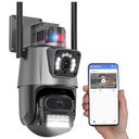 Ver imagem 2 de Camera Dupla de Segurança Duas Lentes App Celular Wifi Inteligente Som Sirene Sensor Movimento Micro