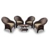 Conjunto Poltronas para Jardim Karibe  Fibra Sintética 4 Poltronas e Mesa Centro - Tecido Duna Deser - 1