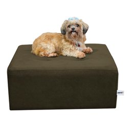 Cama Box Para Cachorro e Pet Quadrado Confortável Luna Veludo Marrom Escuro Matrix - 1