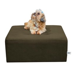 Cama Box Para Cachorro e Pet Quadrado Confortável Luna Veludo Marrom Escuro Matrix - 3