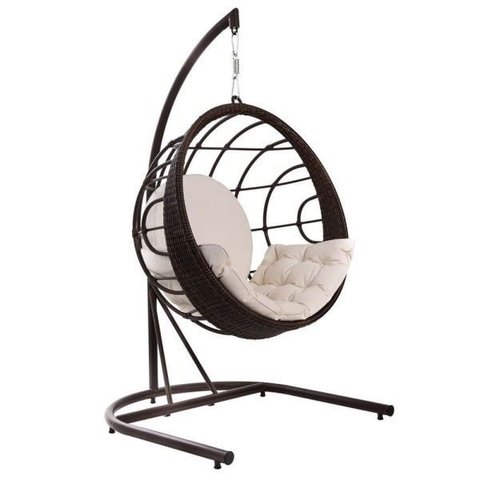 Balanço de Alumínio Área Externa com Suporte Revestido em Fibra Sintética - Tecido Duna Cru