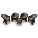 Ver imagem 1 de Conjunto Poltronas Área Externa Bali Fibra Sintética - 4 Poltronas 1 Mesa Centro - Tecido Saquarema