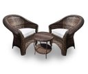Ver imagem 1 de Conjunto de Poltronas Fibra Sintética Bali - 2 Poltronas + 1 Mesa Centro - Tecido Duna Cru