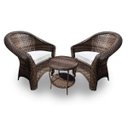 Ver imagem 1 de Conjunto de Poltronas Fibra Sintética Bali - 2 Poltronas + 1 Mesa Centro - Tecido Duna Cru