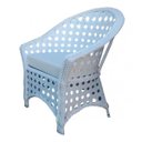 Ver imagem 2 de Conjunto de Sofá Fibra Sintética Branca Bali Trançado - 1 Sofá 2L + 2 Poltronas + 1 Mesa de Centro -