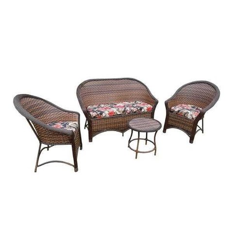 Conjunto de Sofá Fibra Sintética Bali Promo - 1 Sofá 2L + 2 Poltronas + 1 Mesa Centro - Tecido Maui