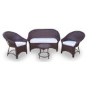 Ver imagem 1 de Conjunto de Sofá Fibra Sintética Bali Promo - 1 Sofá 2L + 2 Poltronas + 1 Mesa Centro - Tecido Duna