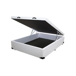 Cama Base Box Baú Casal NK Camas Sintético Branco 41x138x188 - 2