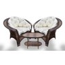 Conjunto de Poltronas Fibra Sintética 19 - 2 Poltronas + 1 Mesa Centro - Tecido Duna Cru - 1