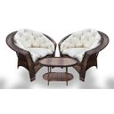 Ver imagem 1 de Conjunto de Poltronas Fibra Sintética 19 - 2 Poltronas + 1 Mesa Centro - Tecido Duna Cru