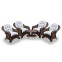 Ver imagem 1 de Conjunto de Poltronas Fibra Sintética Janaína - 4 Poltronas + 1 Mesa Centro - Tecido Duna Cru