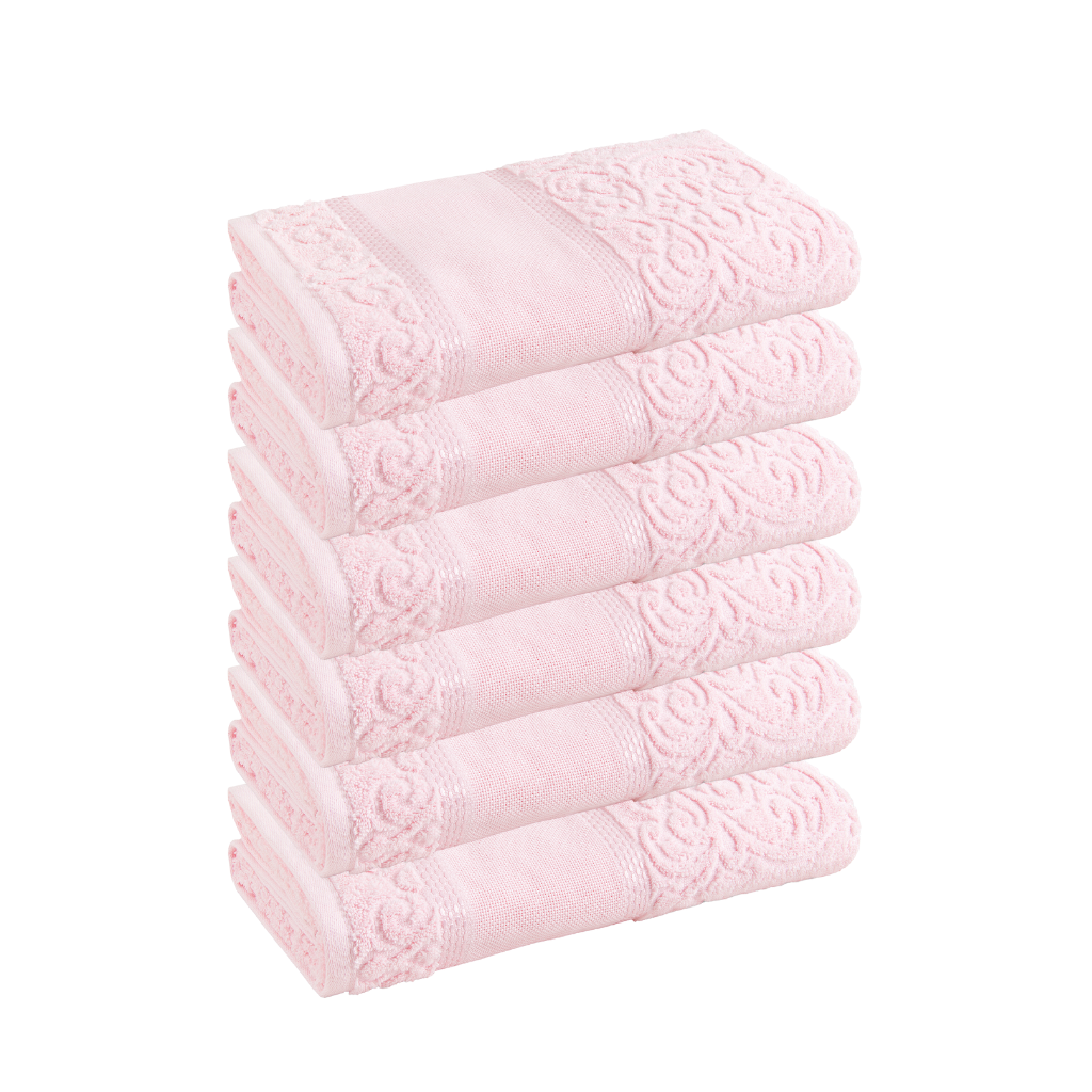 Toalha de Lavabo 6 Peças Para Bordar Rosa | Karsten - Melina