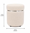 Ver imagem 2 de Kit de Puff Cinta Superior Prata, Cor Palha Boucle - Let Móveis