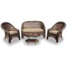 Conjunto de Sofá Fibra Sintética Karibe - 1 Sofá 2L + 2 Poltronas + 1 Mesa Centro - Tecido Duna Dese - 1