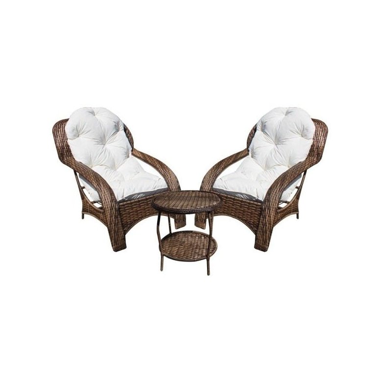 Conjunto Poltronas para Jardim Espreguiçadeira Fibra Sintética - 2 Poltronas e Mesa de Centro - Teci