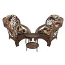 Ver imagem 1 de Conjunto de Poltronas Fibra Sintética Espreguiçadeira - 2 Poltronas + Mesa de Centro - Tecido Reviei