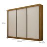 Guarda Roupa Casal 3 Portas São Paulo Gold Freijó Off White - Leifer Móveis - 4