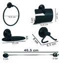 Ver imagem 7 de Kit Acessórios P/ Banheiro Aço Inox 5 Peças Preto Fosco