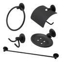 Ver imagem 1 de Kit Acessórios P/ Banheiro Aço Inox 5 Peças Preto Fosco