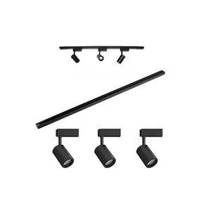 Kit Trilho Eletrificado 1m 3 Spots Led 7w Preto 6500K Luz Fria