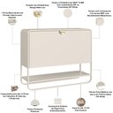 Ver imagem 4 de Sapateira Vertical Aparador 93cm Orgânica Industrial Alek A03 Off White - Lyam Decor