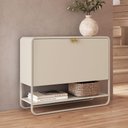 Ver imagem 1 de Sapateira Vertical Aparador 93cm Orgânica Industrial Alek A03 Off White - Lyam Decor