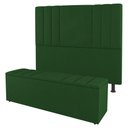 Ver imagem 1 de Kit Cabeceira E Baú Cama Box Solteiro Grace 90cm Suede Verde