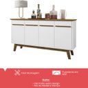 Ver imagem 2 de Aparador Buffet Opala com 4 Portas tampo MDF Branco/Cinamomo Sala de Jantar