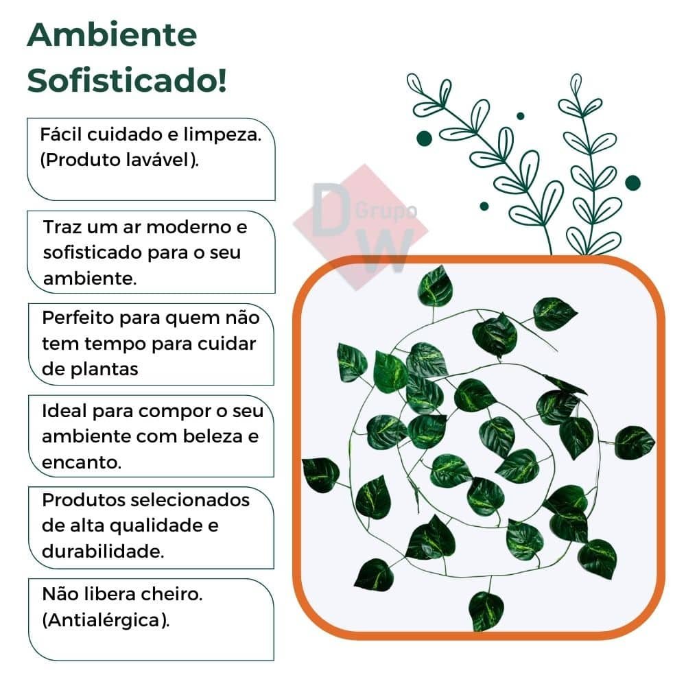 Planta Trepadeira Artificial Jiboia - 9