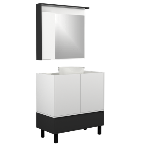 Conjunto Gabinete para Banheiro com Pé Jessé 80 Cm