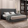 Cabeceira Cama Box Queen 160cm Nilo P05 Linho Cinza Escuro - Lyam Decor - 1