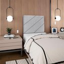 Ver mais imagens de Cabeceira Solteiro 90 Cm com Frame Cristal Boucle Cinza Artte Cinza