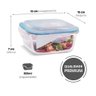 Kit 2 Potes Vidro Hermético Trava Mais Quadrado 800ml - 5