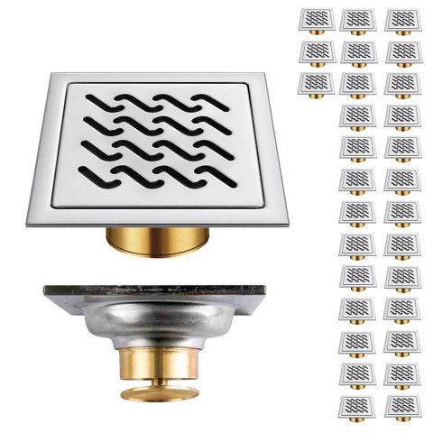 Ralo Inox Kit 29 Uni 10x10 Anti Odor Casa Banheiro Quintal Cozinha Anti Inseto Lavabo Seguro Higieni