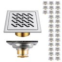 Ver imagem 1 de Ralo Inox Kit 29 Uni 10x10 Anti Odor Casa Banheiro Quintal Cozinha Anti Inseto Lavabo Seguro Higieni