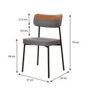 Ver imagem 6 de Cadeira Mynna Fixa C/4 Pes 525 X 470 X 790 Mm C/4 Un. Crt.cinza/courino Caramelo Crt.cinza/courino