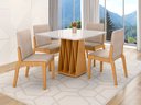 Ver imagem 1 de Conjunto Mesa com 4 Cadeiras Orquestra Marrom/Marromle/Off White