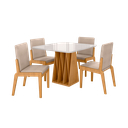 Ver imagem 2 de Conjunto Mesa com 4 Cadeiras Orquestra Marrom/Marromle/Off White