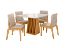 Ver imagem 2 de Conjunto Mesa com 4 Cadeiras Orquestra Marrom/Marromle/Off White