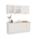 Ver imagem 4 de Cozinha Compacta Modulada 4 Peças 6 Portas 3 Gavetas 1 Tampo Sevilha Branco/Artico