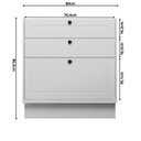 Ver mais imagens de Cozinha Compacta Modulada 4 Peças 6 Portas 3 Gavetas 1 Tampo Sevilha Branco/Artico