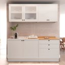 Ver imagem 3 de Cozinha Compacta Modulada 4 Peças 6 Portas 3 Gavetas 1 Tampo Sevilha Branco/Artico