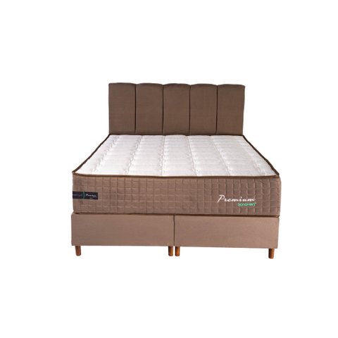 Kit Premium Base Box Queen 1,58 - Marrom S/m