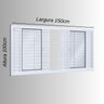 Janela de Aço Veneziana 100x150cm 6 Folhas com Grade Quadrada Facilita Lucasa  - 4