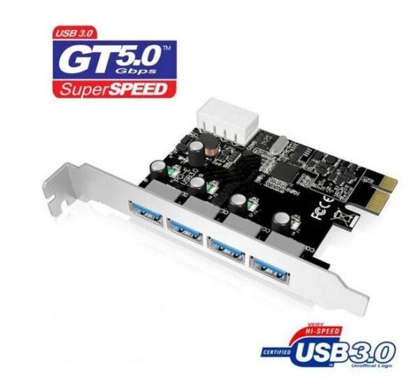 Placa USB 3.0 PCI Express 1x PC Computador 4 Portas Saidas - 3